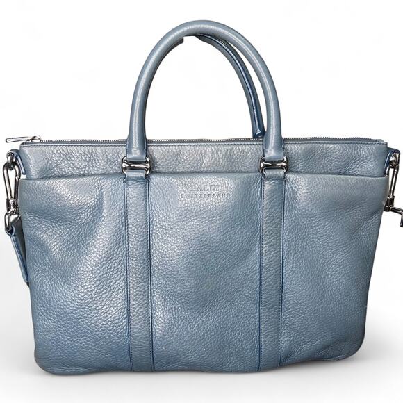 BALLY MIGAN BLUE BUSINESS/LAPTOP BAG/SATCHEL SHOULDER BRIEFCASE BAG LEATHER - Picture 2 of 11